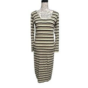 Dolan long sleeve stretch knit striped print  Medium Preppy Old Money Travel